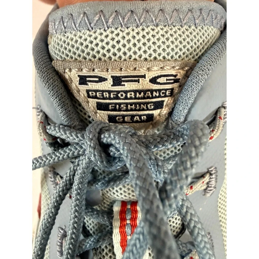 Columbia Dorado PFG Womens 9 Sneaker Mirage Blue Red Low Top Fishing Boat Shoes